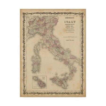 Johnson 'Johnsons Map Of Italy' Canvas Art,35x47